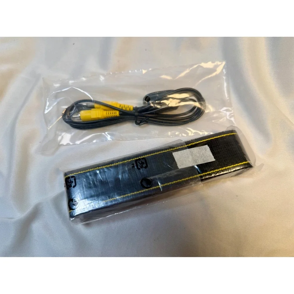 Nikon D200 Camera Strap and AV Cable Set Black Yellow Embroidered DSLR Accessory